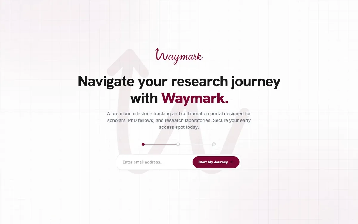 Home page of Waymark on a laptop